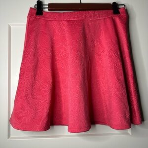 Aeropostale Women's‎ Mini Skirt Size Medium Imprinted Floral Vibrant Pink/Coral
